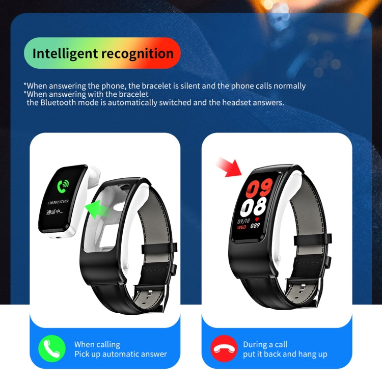 K60 1.08 inch Steel Band Earphone Detachable Life Waterproof Smart Watch Support Bluetooth Call��...