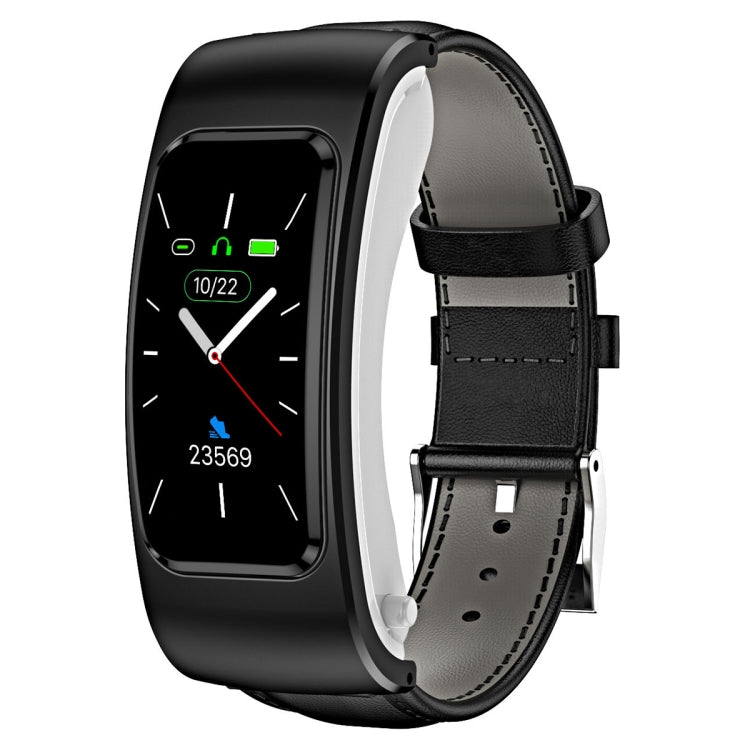 K60 1.08 inch Leather Band Earphone Detachable Life Waterproof Smart Watch Support Bluetooth Call...