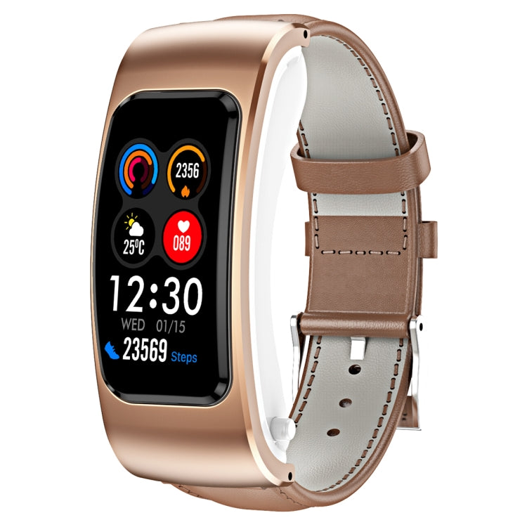 K60 1.08 inch Leather Band Earphone Detachable Life Waterproof Smart Watch Support Bluetooth Call...