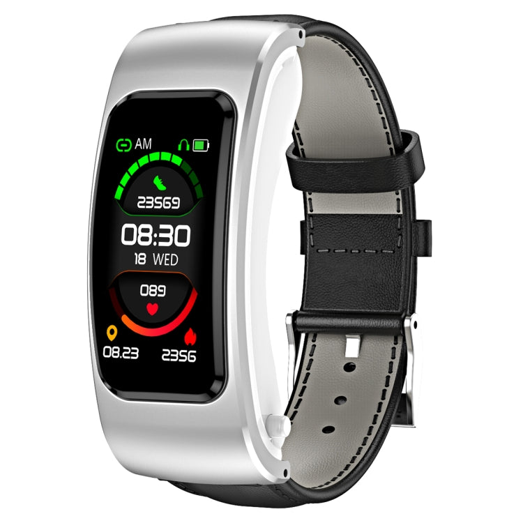 K60 1.08 inch Leather Band Earphone Detachable Life Waterproof Smart Watch Support Bluetooth Call...