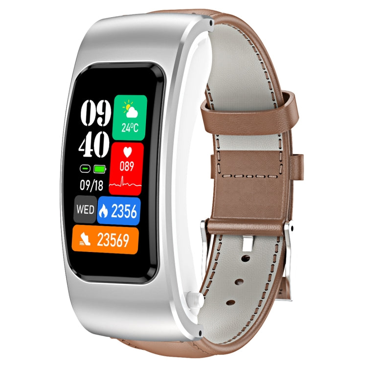 K60 1.08 inch Leather Band Earphone Detachable Life Waterproof Smart Watch Support Bluetooth Call...