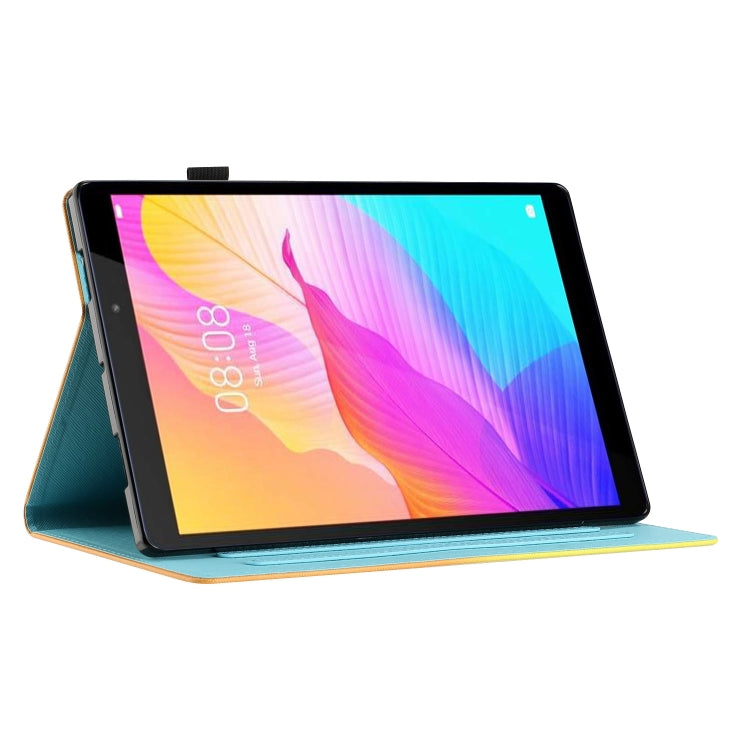 Coloured Drawing Stitching Smart Leather Tablet Case