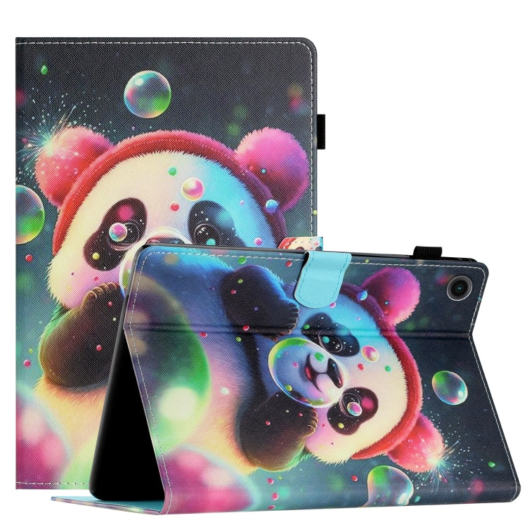 Coloured Drawing Stitching Smart Leather Tablet Case