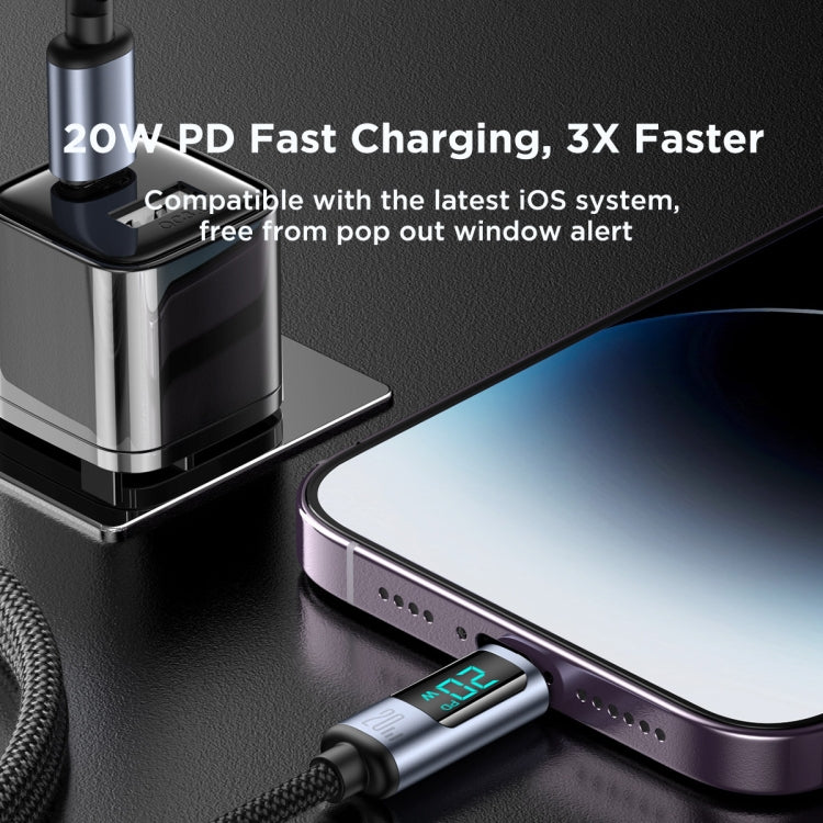 JOYROOM S-CL020A16 20W USB-C / Type-C to 8 Pin Digital Display Fast Charging Data Cable����������...