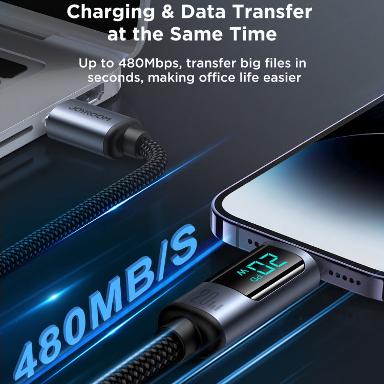 JOYROOM S-CL020A16 20W USB-C / Type-C to 8 Pin Digital Display Fast Charging Data Cable����������...