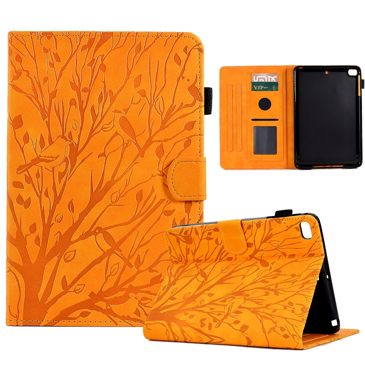 Fortune Tree Pressure Flower PU Tablet Case with Wake-up / Sleep Function