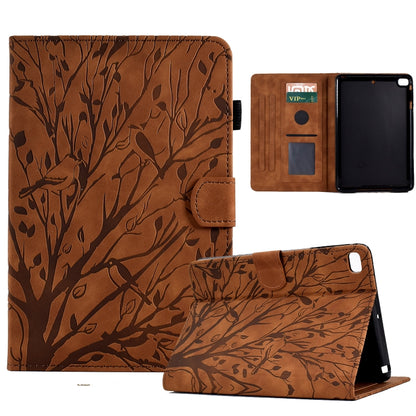 Fortune Tree Pressure Flower PU Tablet Case with Wake-up / Sleep Function