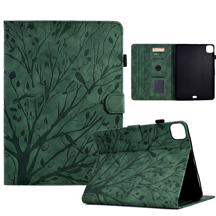 Fortune Tree Pressure Flower PU Tablet Case with Wake-up / Sleep Function