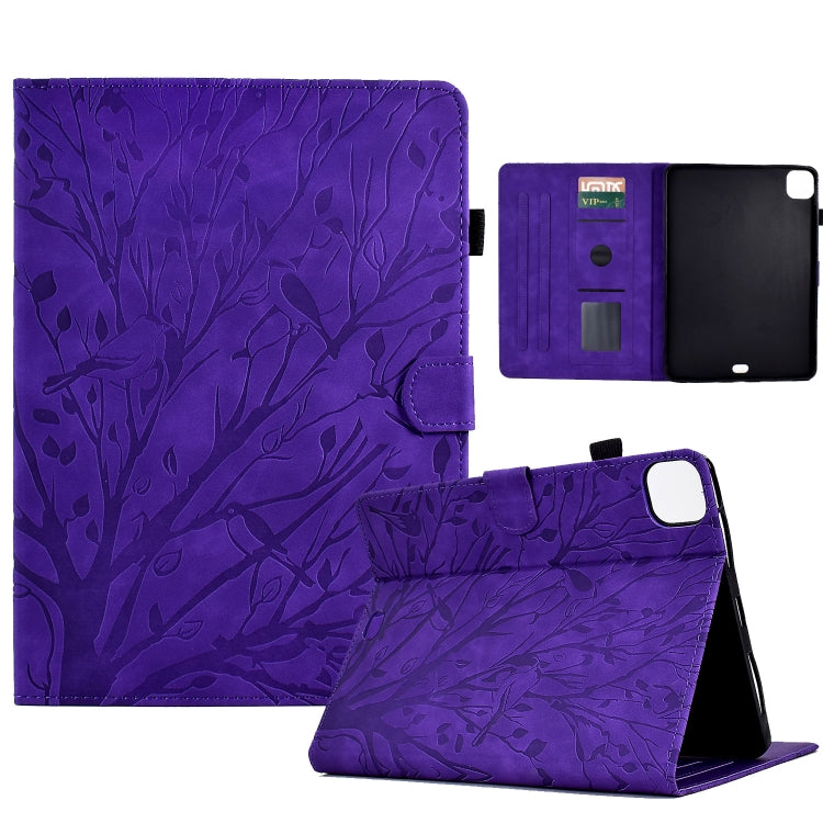 Fortune Tree Pressure Flower PU Tablet Case with Wake-up / Sleep Function