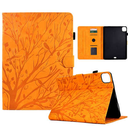 Fortune Tree Pressure Flower PU Tablet Case with Wake-up / Sleep Function