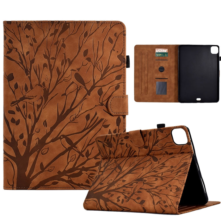 Fortune Tree Pressure Flower PU Tablet Case with Wake-up / Sleep Function