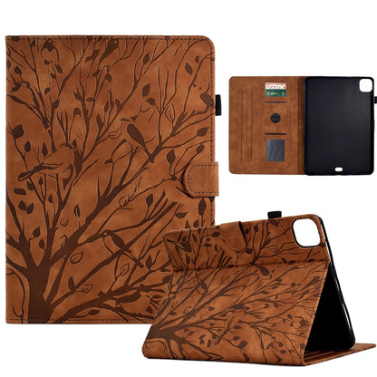 Fortune Tree Pressure Flower PU Tablet Case with Wake-up / Sleep Function