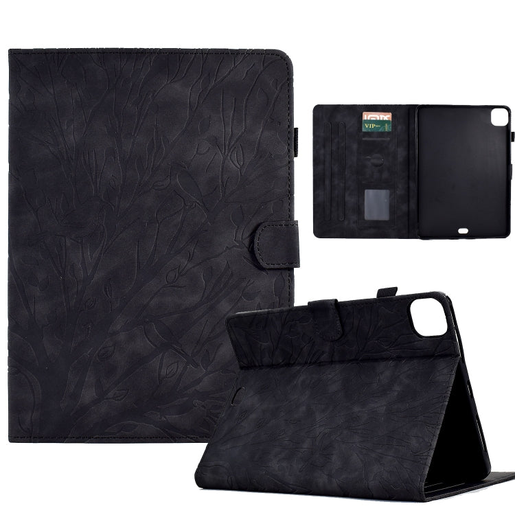 Fortune Tree Pressure Flower PU Tablet Case with Wake-up / Sleep Function