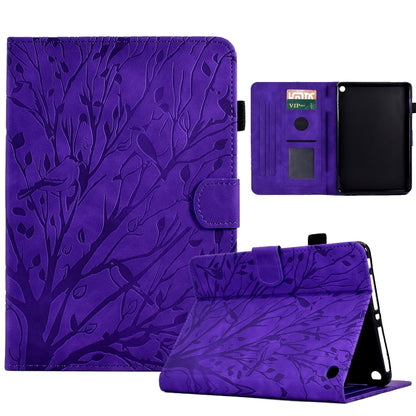 Fortune Tree Pressure Flower PU Tablet Case with Wake-up / Sleep Function