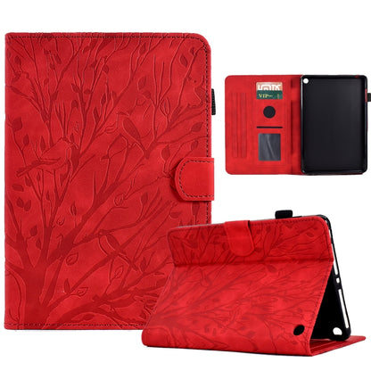 Fortune Tree Pressure Flower PU Tablet Case with Wake-up / Sleep Function