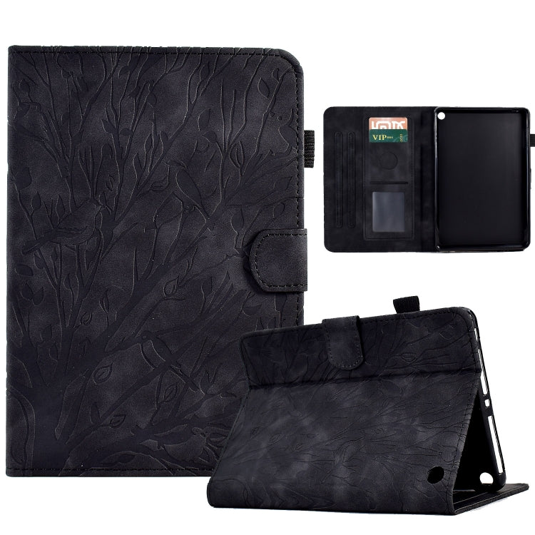 Fortune Tree Pressure Flower PU Tablet Case with Wake-up / Sleep Function