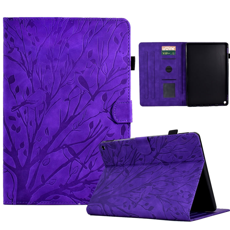 Fortune Tree Pressure Flower PU Tablet Case with Wake-up / Sleep Function
