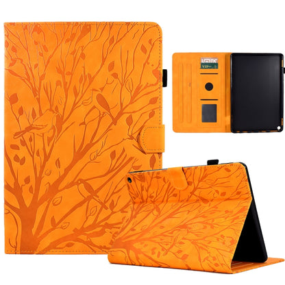 Fortune Tree Pressure Flower PU Tablet Case with Wake-up / Sleep Function