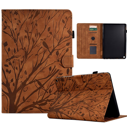 Fortune Tree Pressure Flower PU Tablet Case with Wake-up / Sleep Function