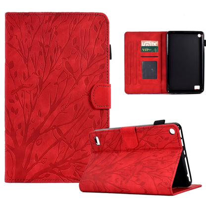 Fortune Tree Pressure Flower PU Tablet Case with Wake-up / Sleep Function