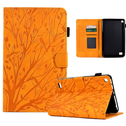 Fortune Tree Pressure Flower PU Tablet Case with Wake-up / Sleep Function