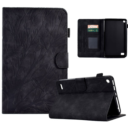 Fortune Tree Pressure Flower PU Tablet Case with Wake-up / Sleep Function