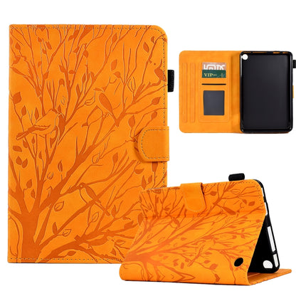 Fortune Tree Pressure Flower PU Tablet Case with Wake-up / Sleep Function