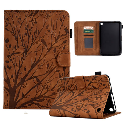Fortune Tree Pressure Flower PU Tablet Case with Wake-up / Sleep Function