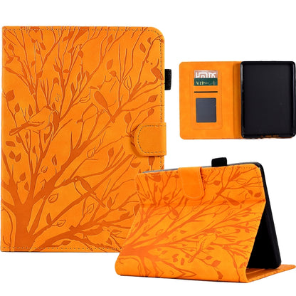 Fortune Tree Pressure Flower PU Tablet Case with Wake-up / Sleep Function