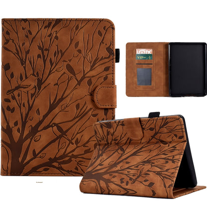 Fortune Tree Pressure Flower PU Tablet Case with Wake-up / Sleep Function