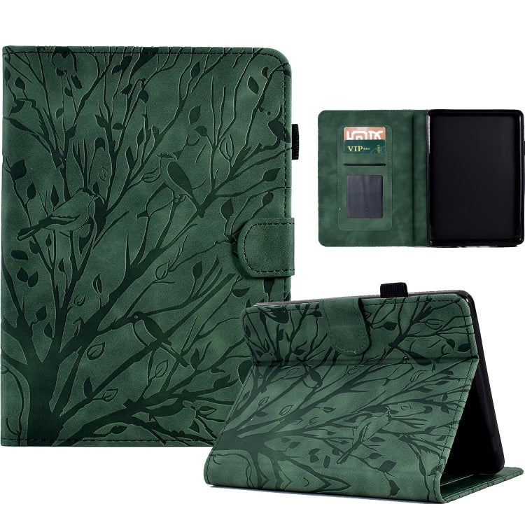 Fortune Tree Pressure Flower PU Tablet Case with Wake-up / Sleep Function