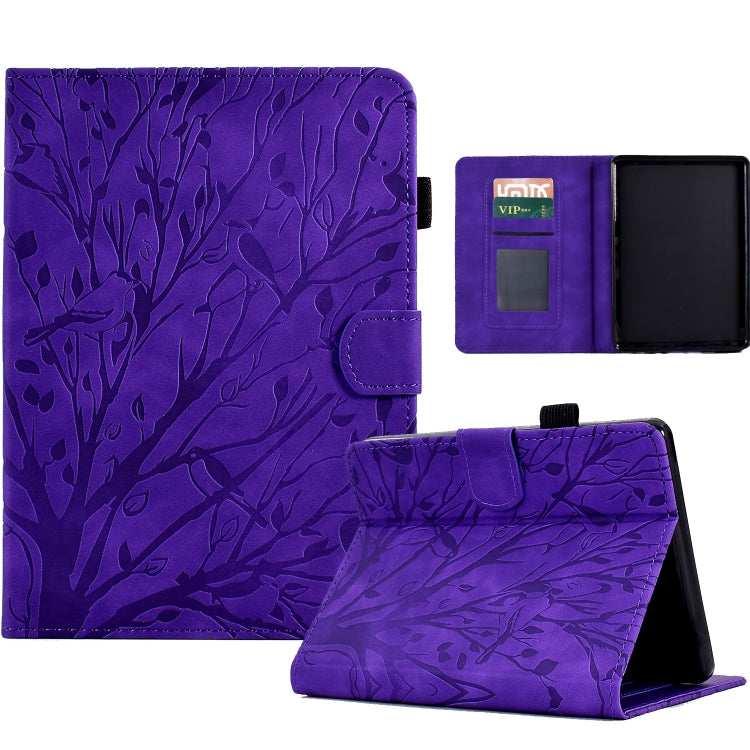 Fortune Tree Pressure Flower PU Tablet Case with Wake-up / Sleep Function