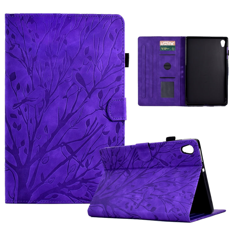 Fortune Tree Pressure Flower PU Tablet Case with Wake-up / Sleep Function
