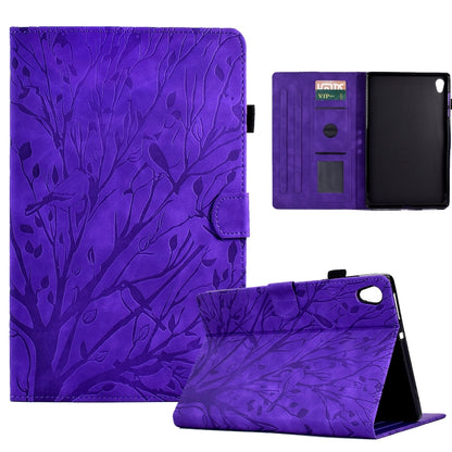 Fortune Tree Pressure Flower PU Tablet Case with Wake-up / Sleep Function