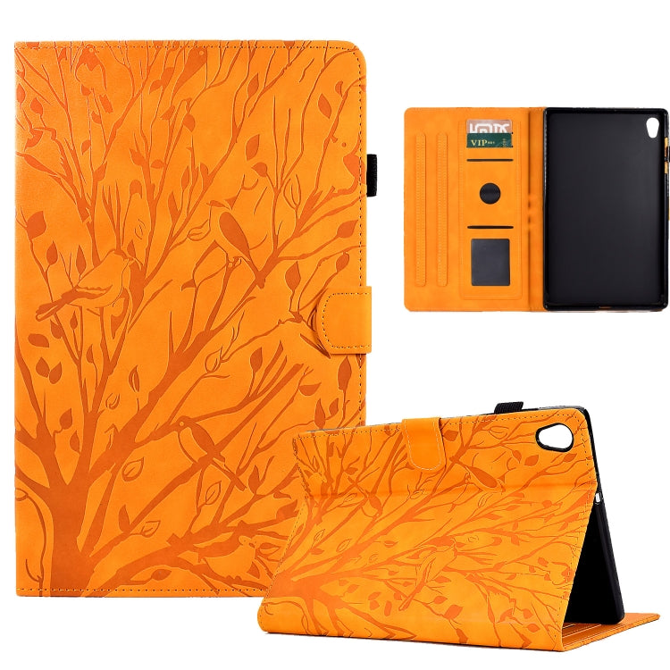 Fortune Tree Pressure Flower PU Tablet Case with Wake-up / Sleep Function