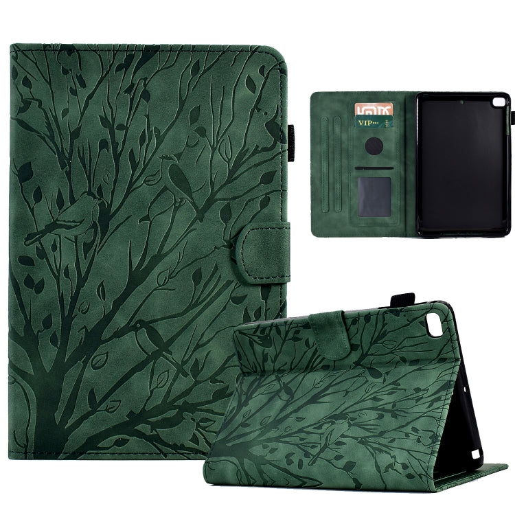 Fortune Tree Pressure Flower PU Tablet Case with Wake-up / Sleep Function