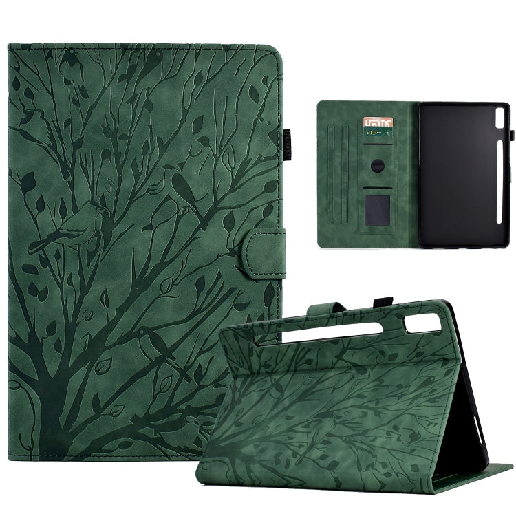 Fortune Tree Pressure Flower PU Tablet Case with Wake-up / Sleep Function