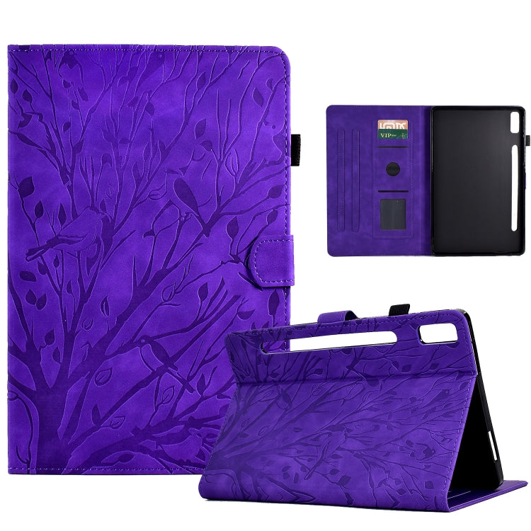Fortune Tree Pressure Flower PU Tablet Case with Wake-up / Sleep Function