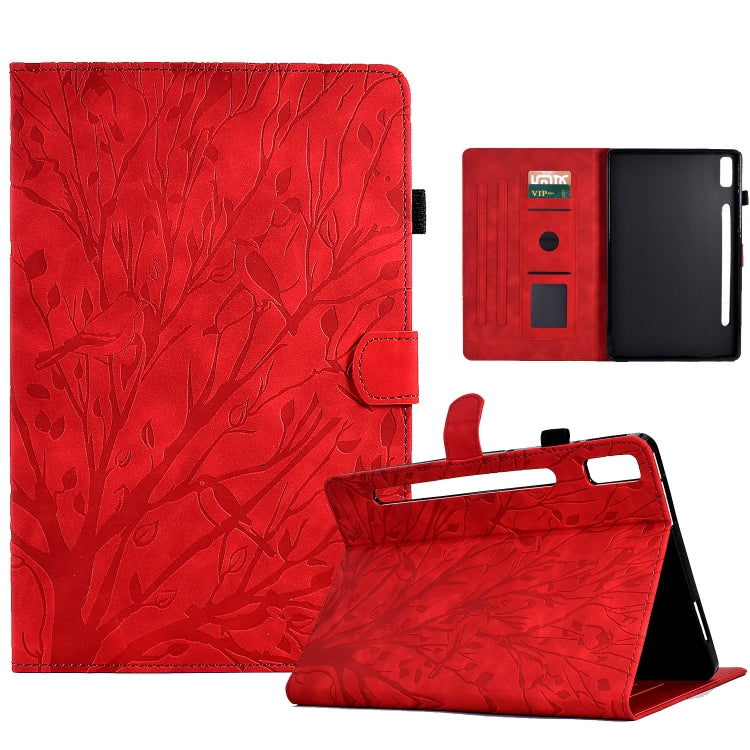 Fortune Tree Pressure Flower PU Tablet Case with Wake-up / Sleep Function