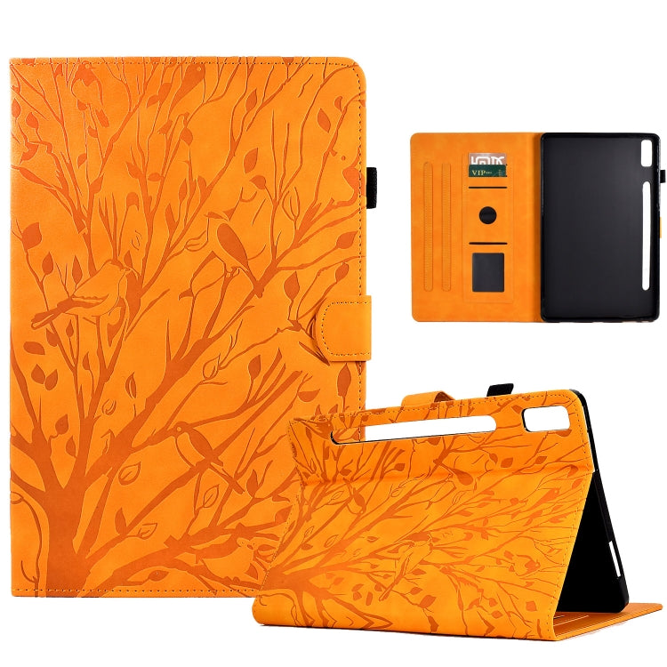 Fortune Tree Pressure Flower PU Tablet Case with Wake-up / Sleep Function