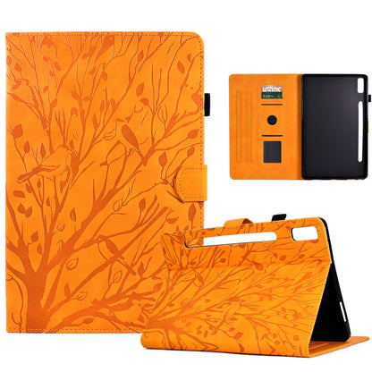 Fortune Tree Pressure Flower PU Tablet Case with Wake-up / Sleep Function