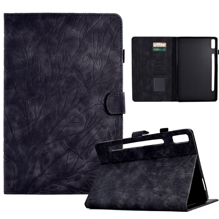 Fortune Tree Pressure Flower PU Tablet Case with Wake-up / Sleep Function