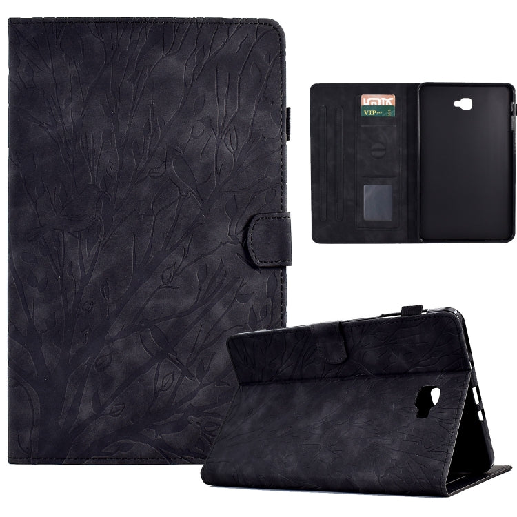 Fortune Tree Pressure Flower PU Tablet Case with Wake-up / Sleep Function