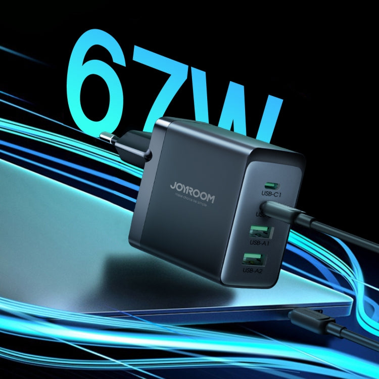 JOYROOM TCG02 Gallium Nitride 67W Dual USB+Dual USB-C/Type-C Multi-Port Charger Set, EU Plug�����...