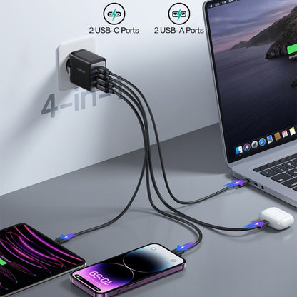 JOYROOM TCG02 Gallium Nitride 67W Dual USB+Dual USB-C/Type-C Multi-Port Charger Set, EU Plug�����...