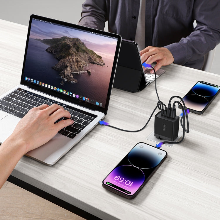 JOYROOM TCG02 Gallium Nitride 67W Dual USB+Dual USB-C/Type-C Multi-Port Charger Set, EU Plug�����...