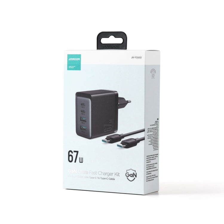 JOYROOM TCG02 Gallium Nitride 67W Dual USB+Dual USB-C/Type-C Multi-Port Charger Set, EU Plug�����...