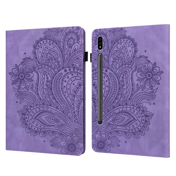 Peacock Embossed Pattern Leather Tablet Case