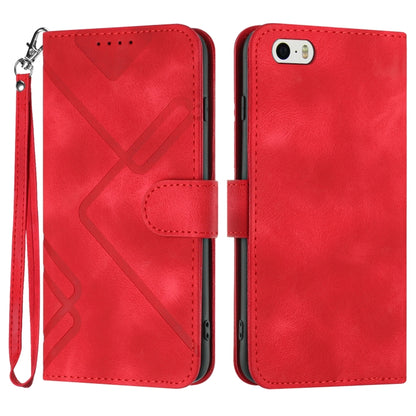 Line Pattern Skin Feel Leather Phone Case