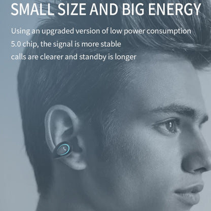 YX08 Ultra-light Ear-hook Stereo Wireless V5.0 Bluetooth Earphones, Binaural, Double